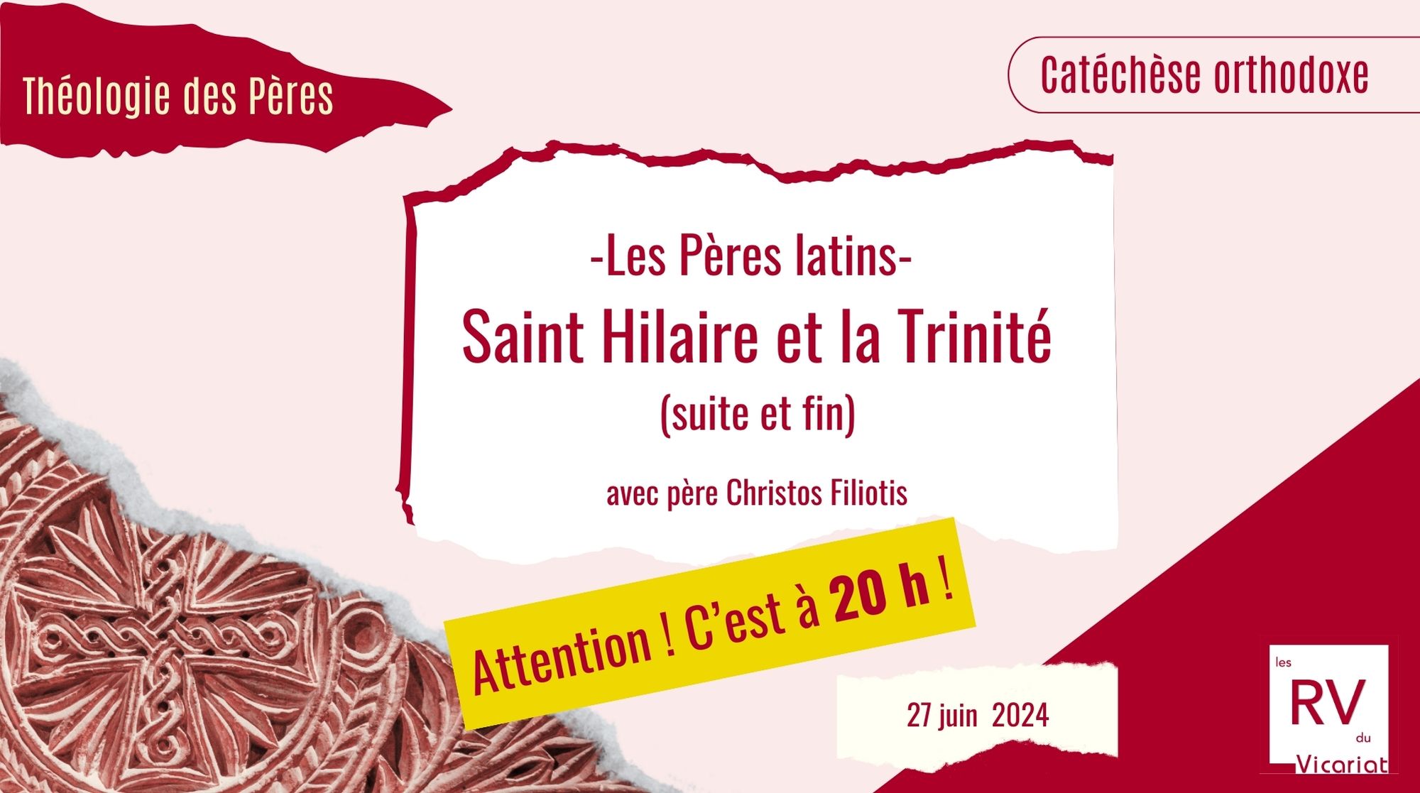 La Trinité chez saint Hilaire de Poitiers le 27 juin 24 à 20h