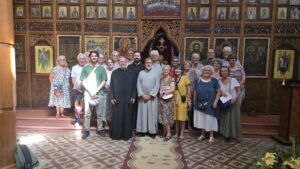 Groupe dans l'Eglise de la Dormition à Pogradec