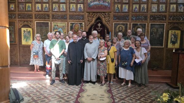 Groupe dans l'Eglise de la Dormition à Pogradec