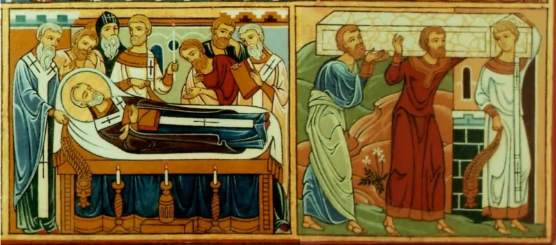 icône de la translation des reliques de saint Nicolas le thaumaturge détail